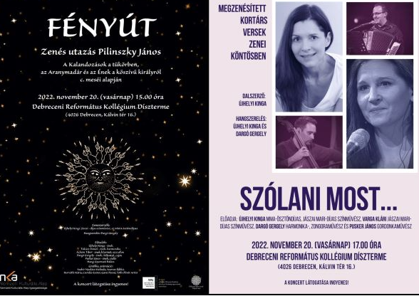 Fényút és Szólani most...: zenés-irodalmi koncertek a Debreceni Református Kollégiumban